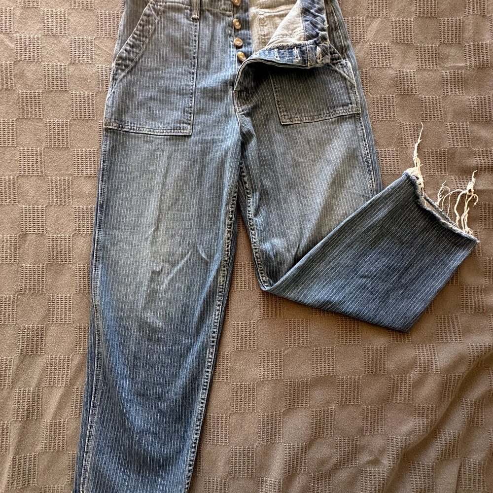 MOTHER Denim Pin Stripe Ankle Jeans - Picture 2 of 7